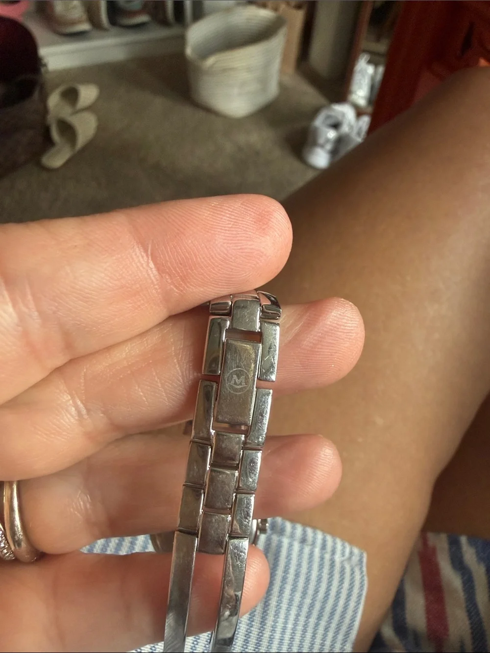Movado Amorosa Women's Stainless Steel Bangle Watch, Needs battery